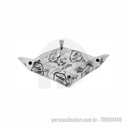 Comedouro para animais personalizado - Comedouro para pet PVC personalizado - tamanho 14x14x5