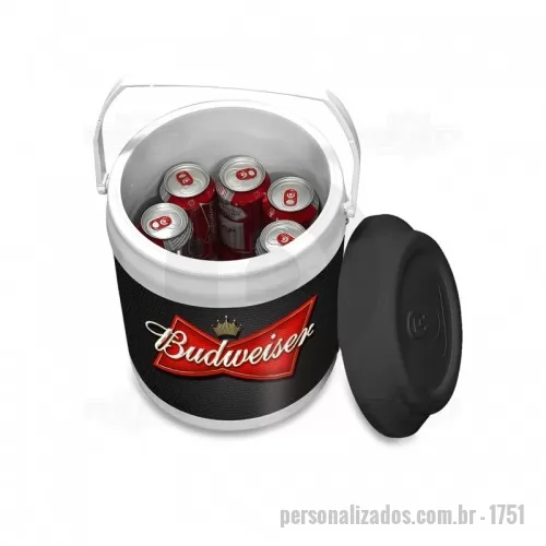 Cooler personalizado - Cooler Térmico Personalizado em Polipropileno, com capacidade para 10 latas. Ideal para manter suas bebidas gelada por mais tempo. Com alça para facilitar o transporte.