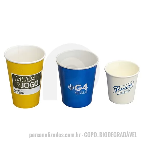 Copo Biodegradavel personalizado - COPO DE PAPEL BIODEGRADAVEL . COM MEDIDAS DE 120/ 200/ 300 / 400 ML. COM OPÇÕES DE CORES E TAMPA