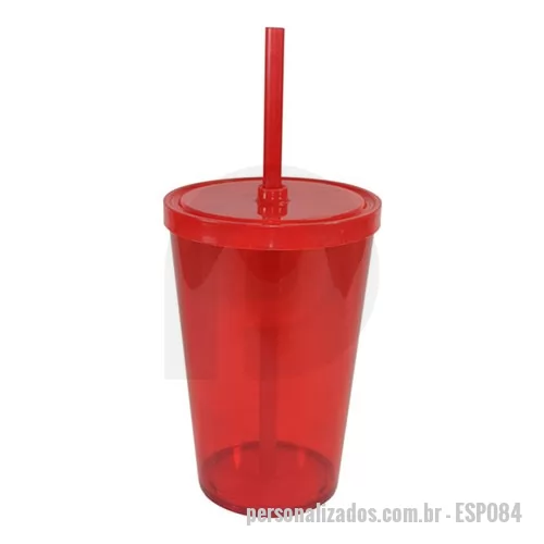 Copo com Canudo personalizado - Copo 550 ml com tampa e canudo