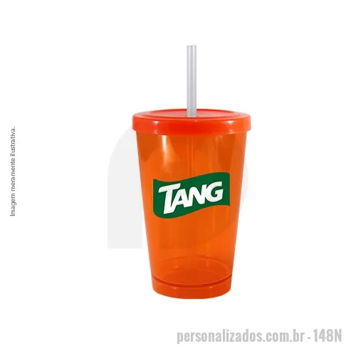 Copo com Canudo personalizado - Copo Cancun com tampa e canudo, 320mL, feito em Plástico Premium (PP), atóxico, resistente, acabamento impecável, cores vibrantes, pode ser levado ao microondas e máquina de lavar louça. Acompanha tampa e canudo.