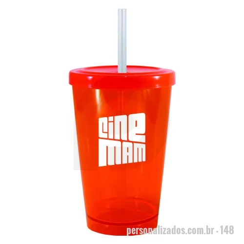 Copo com Canudo personalizado - Copo CANCUN Cristal com tampa e canudo Capacidade para 320ml. Design moderno e acabamento impecável, o Copo Cancun é feito em Plástico Premium (PS Cristal) atóxico. Parede espessa resultando em um produto robusto de alta qualidade, acompanha tampa em Plástico Premium (PP) e canudo.