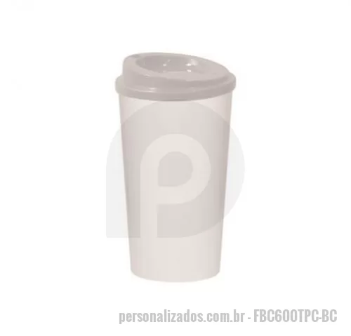 Copo com tampa personalizado - COPO 600 ML COM TAMPA PARA CAFÉ