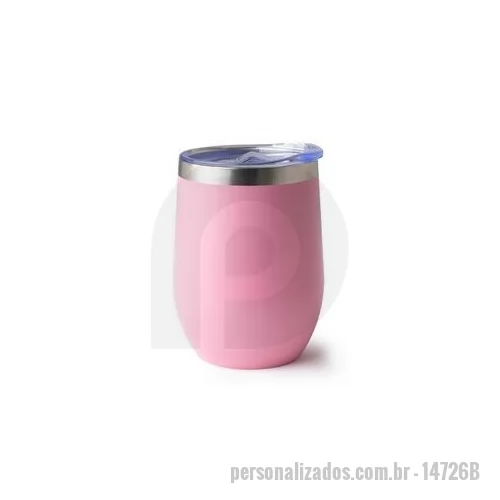 Copo de alumínio personalizado - Copo térmico 320ml de parede dupla em inox livre de BPA, contém tampa com bocal e trava de segurança. Altura : 11,7 cm Largura : 8,8 cm Circunferência : 27,7 cm Peso aproximado g : 179