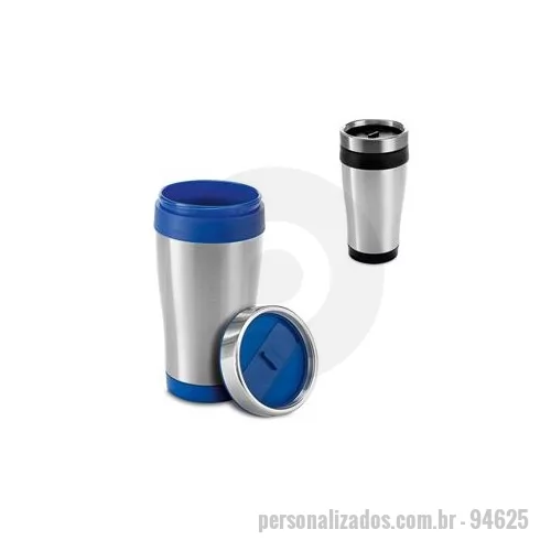 Copo de alumínio personalizado - Copo metálico personalizado é um excelente brinde personalizado por ser confeccionado em aço inox, o que não enferruja e é higiênico, qualidades indispensáveis nos tempos atuais.