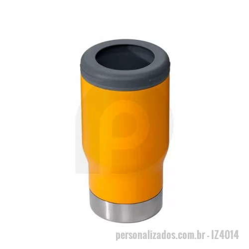 Copo de cerveja personalizado - Copo térmico multiuso com parede dupla em inox, capacidade de 380ml. Pode ser utilizado como copo, porta long neck ou porta lata. Contém abridor de garrafa na parte inferior do copo