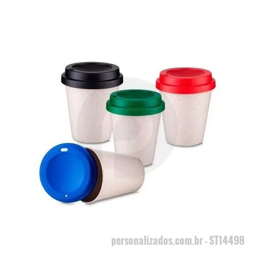 Copo ecológico personalizado - Copo fibra de arroz 350ml com tampa plástica de bocal.  Dimensões: Altura :  11 cm Largura :  9,3 cm Circunferência :  26,1 cm