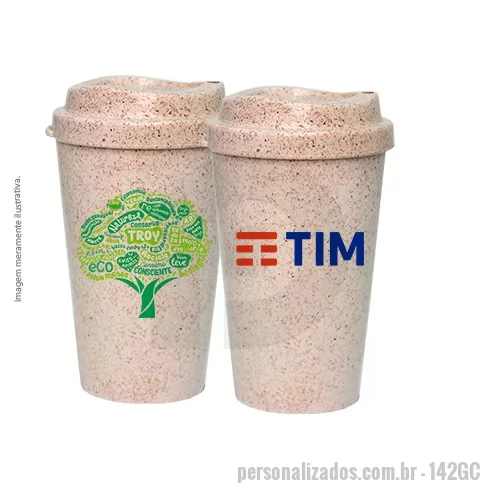 Copo ecológico personalizado - Copo Cancun Green Colors MUG 320ml , copo sustentável feito com 50% de fibra de madeira e 50% de Plástico Premium (PP).  Cores inovadoras, design moderno e acabamento impecável, feito em material atóxico e resistente ao micro-ondas e máquina de lavar. Acompanha tampa MUG. 