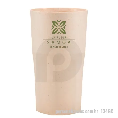 Copo ecológico personalizado - Capacidade para 360 ml. Copo sustentável feito com 50% de fibra de madeira e 50% de Plástico Premium (PP), reduzindo a quantidade de plástico e reaproveitando resíduos renováveis. Cores inovadoras, design moderno e acabamento impecável, feito em material atóxico e resistente ao micro-ondas e máquina de lavar.