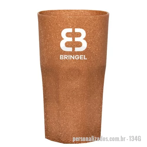 Copo ecológico personalizado - Capacidade para 360ml. Copo sustentável feito com 50% de fibra natural de coco ou madeira e 50% de Plástico Premium (PP), reduzindo a quantidade de plástico e reaproveitando resíduos renováveis. Design moderno e acabamento impecável, feito em material atóxico e resistente ao microondas e máquina de lavar.