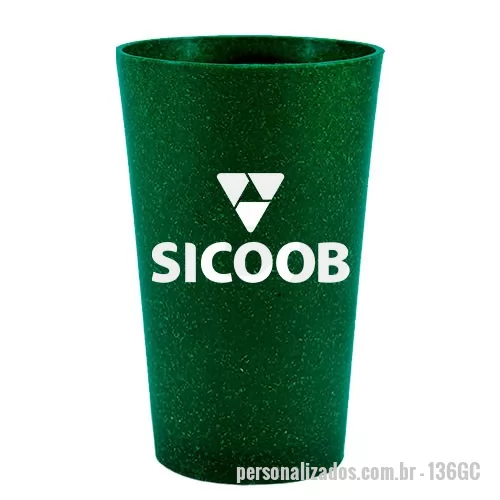 Copo ecológico personalizado - Capacidade para 320 ml. Copo sustentável feito com 50% de fibra de madeira e 50% de Plástico Premium (PP), reduzindo a quantidade de plástico e reaproveitando resíduos renováveis. Cores inovadoras, design moderno e acabamento impecável, feito em material atóxico e resistente ao micro-ondas e máquina de lavar.