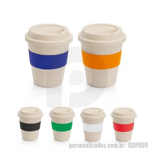 Copo ecológico personalizado - Copo Ecológico de Viagem com Tira em Silicone