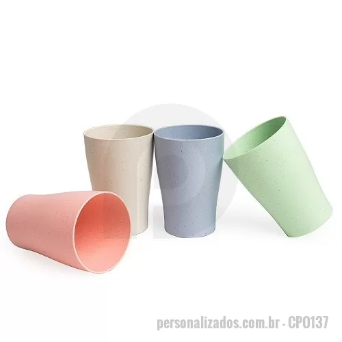 Copo ecológico personalizado - Copo Ecológico Palha de Trigo