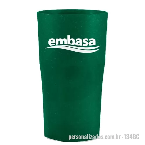 Copo ecológico personalizado - Capacidade para 380 ml. Copo sustentável feito com 50% de fibra de madeira e 50% de Plástico Premium (PP), reduzindo a quantidade de plástico e reaproveitando resíduos renováveis. Cores inovadoras, design moderno e acabamento impecável, feito em material atóxico e resistente ao micro-ondas e máquina de lavar.