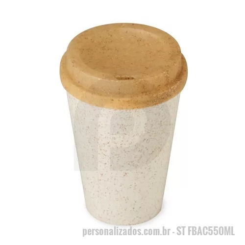 Copo ecológico personalizado - Copo fibra de arroz e fibra de coco 430ml