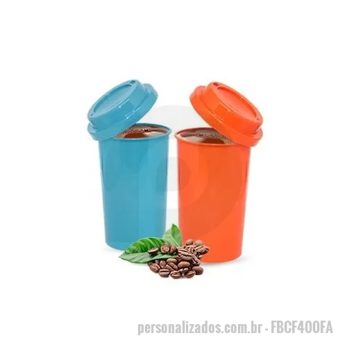 Copo ecológico personalizado - copo 400 ml com tampa para café em fibra de arroz