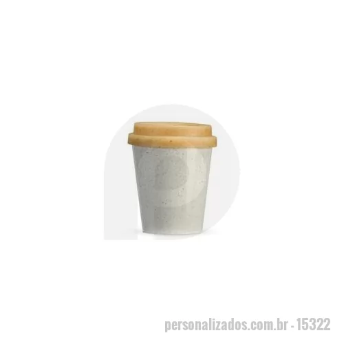 Copo ecológico personalizado - Copo feito em fibra de arroz com capacidade de até 350 ml. Possui tampa protetora com bocal. Altura : 11 cm Largura : 9,2 cm Peso aproximado g : 58