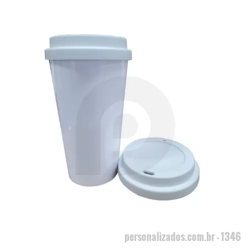 Copo ecológico personalizado - COPO DE CAFÉ CORPO BRANCO COM TAMPA BRANCA (MODELO STARBUCKS - 550ml)