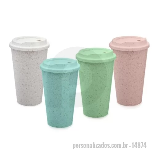Copo ecológico personalizado - Copo Fibra de Arroz 550ml