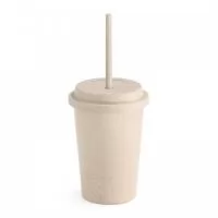 Copo de viagem produzido em fibra de bambu (60%) e PP (40%), com tampa e canudo retrátil, oferecendo praticidade e sustentabilidade para o dia a dia. Possui capacidade de 450ml, certificação EU Food Grade e composição BPA Free, sendo ideal para bebidas frias e uso cotidiano.  Seu design moderno e ecológico torna este copo personalizado uma excelente opção para brindes corporativos sustentáveis, eventos, campanhas promocionais, ações ecológicas e kits personalizados.  Material: Fibra de bambu, polipropileno (PP) e canudo retrátil reutilizável.