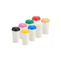 Copo em fibra de arroz com capacidade de até 550 ml. Possui tampa protetora com bocal. Altura : 16 cm Largura : 8,9 cm Circunferência : 28,2 cm Peso aproximado g : 41