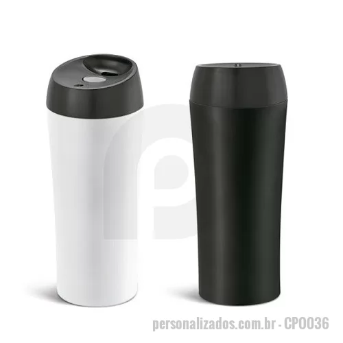 Copo Inox personalizado - Copo Metal com Sistema Anti Derrame