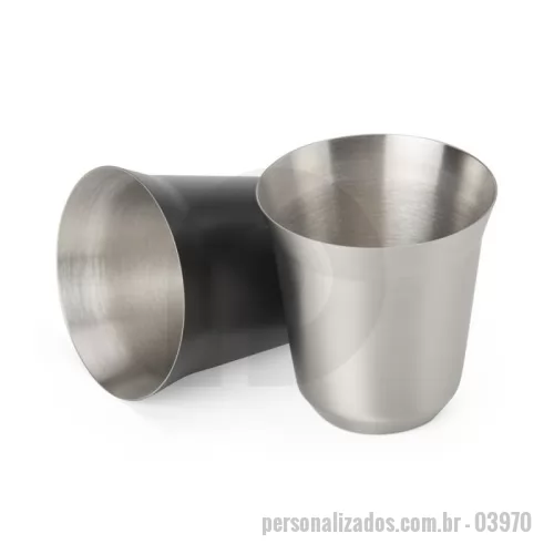 Copo Inox personalizado - Copo Inox com capacidade de 150ml.  Altura :  7,7 cm  Largura :  7,7 cm