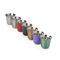 Descrição: Copo em inox com capacidade máxima de até 80ml. Possui estrutura de parede dupla que permite manter a temperatura de líquidos por mais tempo.  Altura :  6 cm  Comprimento :  7 cm  Circunferência :  16,5 cm