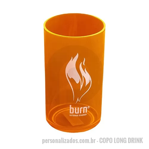 Copo long drink personalizado - COPO LONG DRINK  -  Material resistente com acabamento translúcido. Leve, reutilizável e com excelente acabamento visual. Impressâo personalizada.