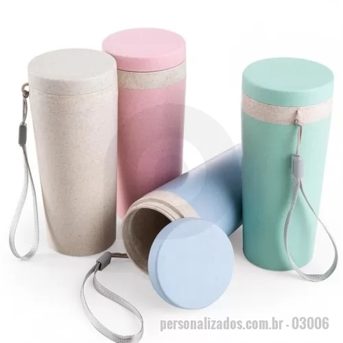 Copo personalizado - Copo Térmico Fibra de Bambu de 350ml - 03006