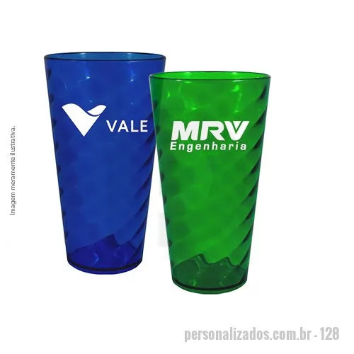 Copo personalizado - Copo Twist Cristal 600mL, alta qualidade, matéria prima alto brilho, parede de alta resistência e alta transparência.