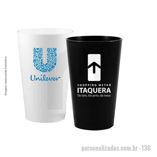 Copo personalizado - Capacidade para 320ml. Design moderno e acabamento impecável, o Copo Cancun é feito em plástico atóxico e altamente resistente. Pode ser levado ao microondas e máquina de lavar louça. 
