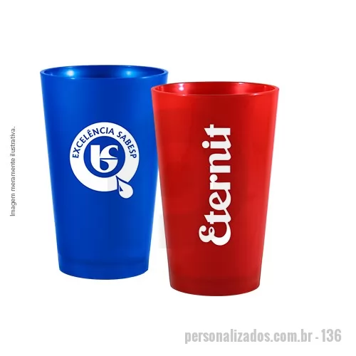 Copo personalizado - Capacidade para 320ml. Design moderno e acabamento impecável, o Copo Cancun é feito em plástico atóxico e altamente resistente. Pode ser levado ao microondas e máquina de lavar louça. 