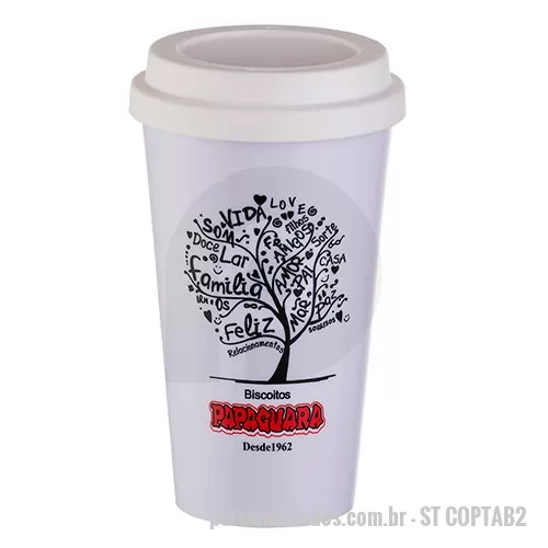 Copo personalizado - Copos de café com capacidade de 430 ml, personalizado para brindes com ótimo custo, boa variedade de cores e amplo espaço para personalizar, divulgar e promover a marca da sua empresa