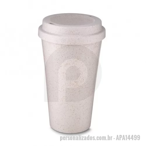 Copo personalizado - Copo fibra de arroz 550ml com tampa de bocal.  Altura :  16,1 cm  Largura :  9,3 cm  Circunferência :  27,4 cm  Medidas aproximadas para gravação (CxL):  12 cm x 5 cm  Peso aproximado (g):  86
