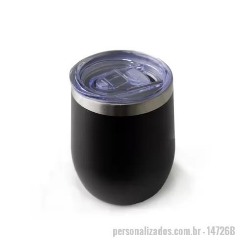 Copo personalizado - Copo térmico 320ml de parede dupla em inox livre de BPA, contém tampa com bocal e trava de segurança. Conheça mais produtos em nossa página exclusiva e faça seu orçamento!