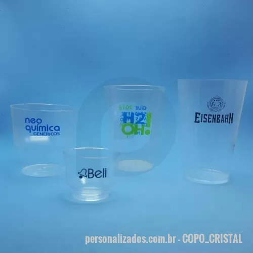 Copo personalizado - COPO CRISTAL - material resistente e leve, personalizado com alta transparência e acabamento premium. Diversos tamanhos.