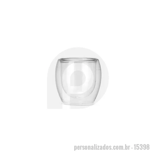 Copo personalizado - Copo de vidro borossilicado com capacidade máxima de 250 ml e estrutura de parede dupla, que ajuda a impedir o contato direto entre a temperatura do líquido e a parede externa da caneca. Altura : 8,8 cm Largura : 9,3 cm Circunferência : 39,1 cm Peso 