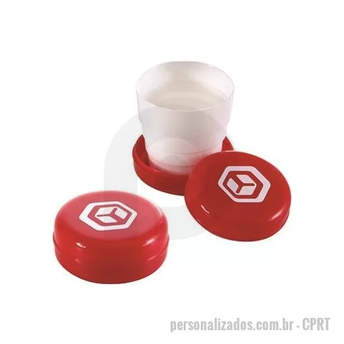 Copo personalizado - Copo personalizado no formato retrátil é um dos modelos mais antigos de copos promocionais e compacto podendo levar para qualquer lugar, sendo um brinde personalizado versátil.