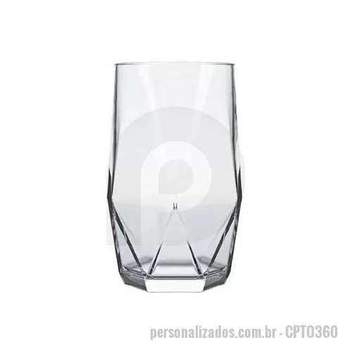 Copo personalizado - Copo de vidro personalizado é um brinde personalizado indicado para servir drinks e sucos em bares, restaurantes, lanchonetes e padarias.