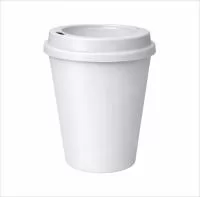 Copo com capacidade de 350 ml produzido em polipropileno, com peso aproximado de 30 gramas, altura de 10,6 cm, diâmetro da boca de 7,5 cm e base de 6,0 cm, acompanhado de tampa estilo MUG que auxilia na vedação e no controle do fluxo ao consumir bebi