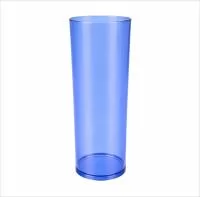 Copo com capacidade de 330 ml produzido em poliestireno, com peso de 45 gramas, altura de 15,8 cm, diâmetro da boca de 5,7 cm e base de 5,2 cm, apresentando formato long drink que valoriza a apresentação de bebidas e facilita o manuseio. Sua estrutur