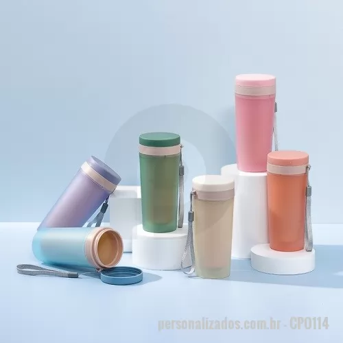 Copo Plástico personalizado - Copo Plástico Parede Dupla com Tampa e Alça para Transporte