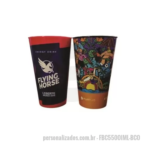 Copo Plástico personalizado - copo 550 ml mold label plástico pp