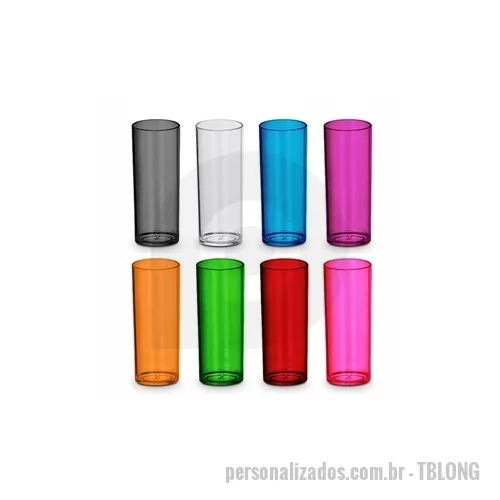 Copo Plástico personalizado - Copo long drink disponível em diversas cores!