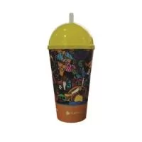 copo 550 ml com tampa bola e canudo em mold label