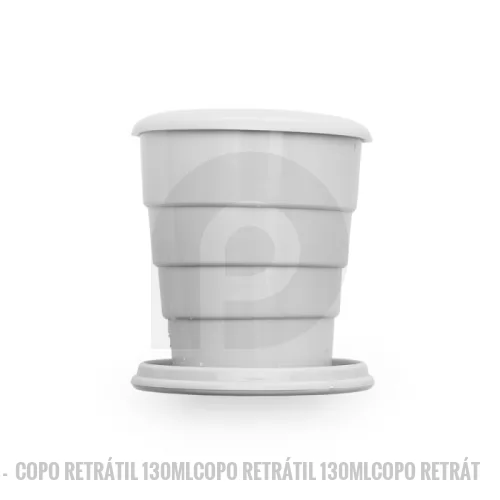 Copo Retrátil personalizado - Copo Retrátil 130ml  Descrição: Copo retrátil 130ml de plástico com tampa. Basta puxar para cima para 