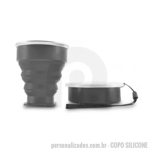 Copo sanfonado personalizado - Copo Silicone 200ml