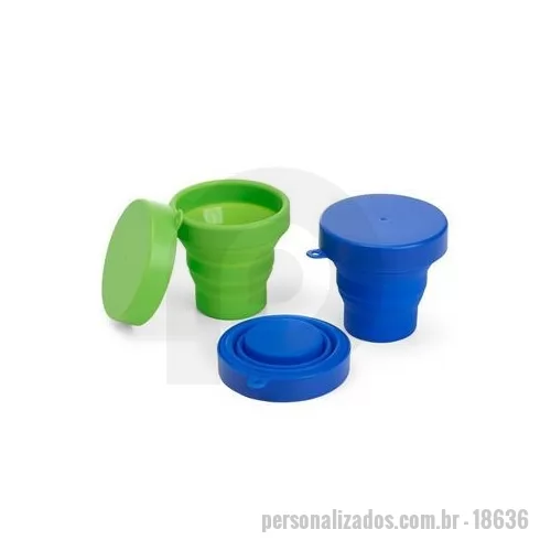Copo sanfonado personalizado - Copo retrátil personalizado confeccionado em silicone é um brinde personalizado que tem feito muito sucesso.