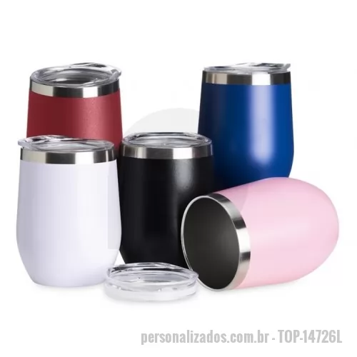 Copo térmico personalizado - opo térmico 320ml de parede dupla em inox livre de BPA, contém tampa com bocal.